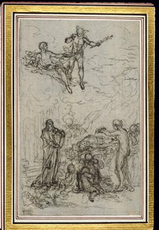 Study for Vignette in Fontenelle's (attr.) "Les Amours de Mirtil", Canto VI, c. 1761. Creator: Hubert Francois Gravelot.