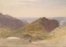 On the North Coast of Devon, Lundy Island in the Distance, ca. 1835. Creator: Samuel Palmer.