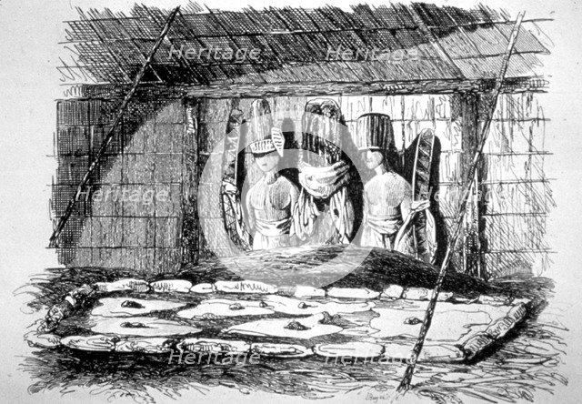'Inside of a Funeral Hut, Tahiti', 18th century. Artist: John Webber