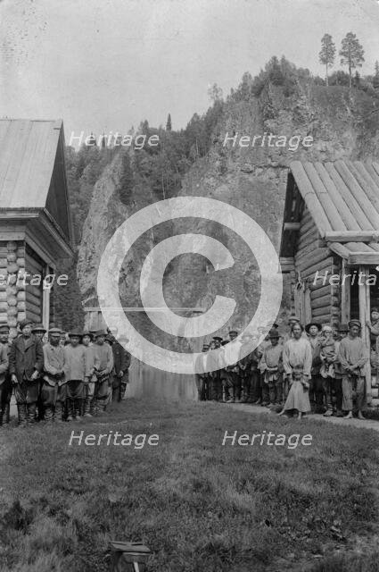 Group of Shoria Men in the Srednii Chilei Ulus, 1913. Creator: GI Ivanov.