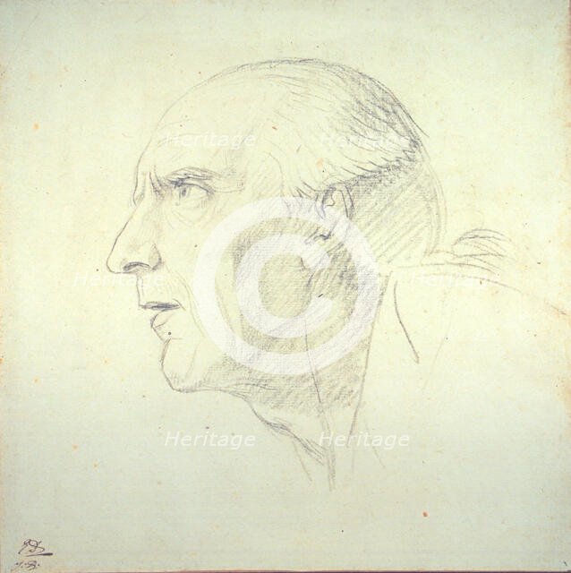 Head of an Old Man in Profile, c. 1791 or 1816–1820. Creator: Jacques-Louis David.