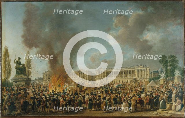 Celebration of Unity and Reunion, on Place de la Revolution, c1793. Creator: Pierre-Antoine Demachy.