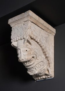Corbel with Two Animal Masks from the Monastery Church of Notre-Dame-de-la-Grande-Sauve... Creator: Unknown.