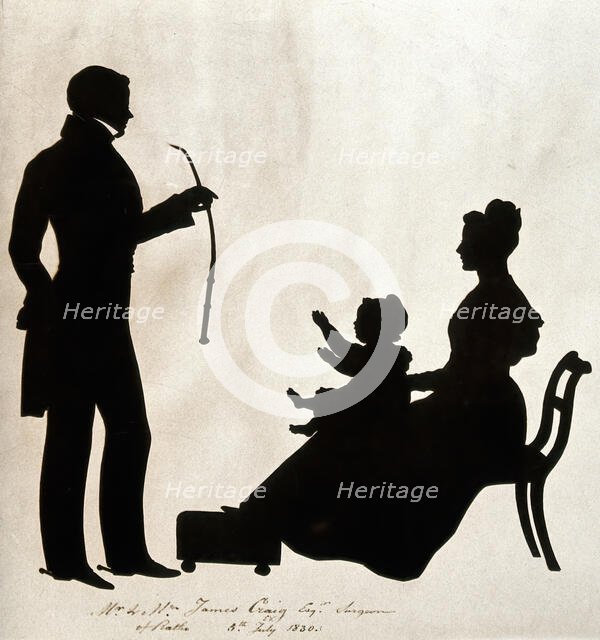 James Craig with Mrs J Craig and child, c1830. Creator: Unknown.