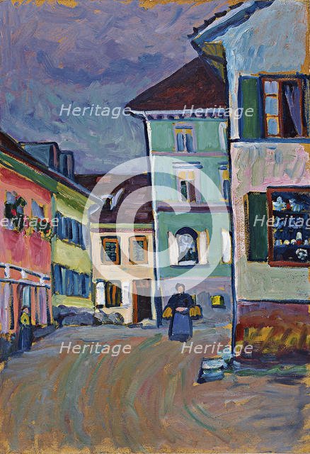 Murnau. Johannisstrasse, 1908. Artist: Kandinsky, Wassily Vasilyevich (1866-1944)