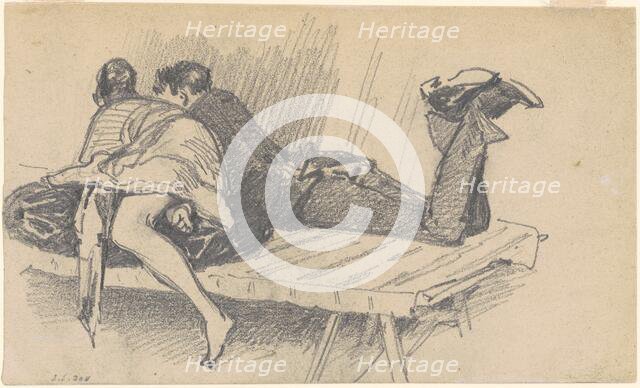 Couple on a Cot, c. 1874-1877. Creator: John Singer Sargent.