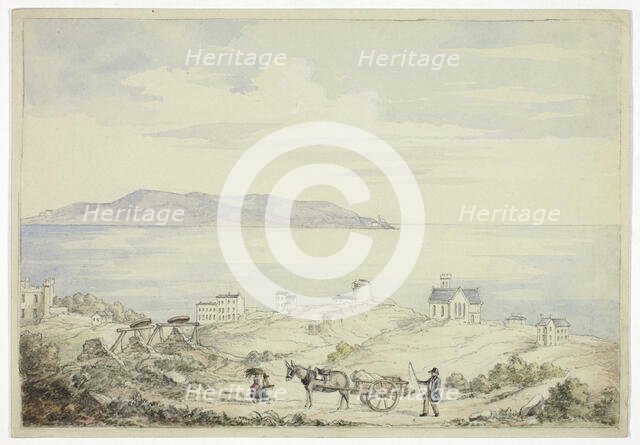 View of Dalkey from the Road, November 1843. Creator: Elizabeth Murray.