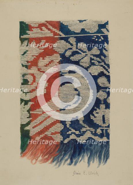 Jacquard Coverlet (Detail), c. 1941. Creator: Alois E. Ulrich.