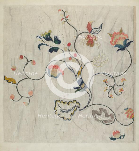 Bedspread (Detail), c. 1938. Creator: Mildred E Bent.