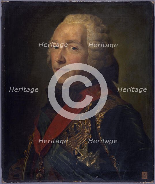 Portrait de Charles-Louis-Auguste Fouquet, ducde Belle-Isle (1684-1761), maréchal de..., after 1748. Creator: Maurice-Quentin de La Tour.