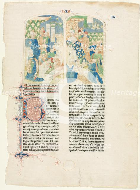 Opening Page of Book IX of Valerius Maximus's Facta et dicta memorabilia, c. 1476. Creator: Unknown.