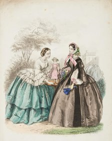 Fashion plate - Journal des Demoiselles VII, 1857. Creator: Gilquin & Dupain.