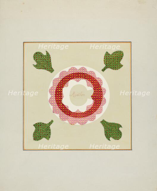 Pieced Autograph Quilt (1 Piece), c. 1936. Creators: Cornelius Christoffels, Margaret Linsley.