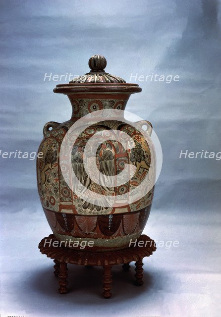 Large earthenware jar, Colonial era, from Tonala, Guadalajara, Mexico.