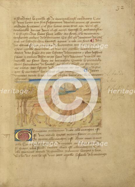 Germany (Germanie); Livre des merveilles du monde (Book of the Marvels of the World), about 1460-65. Creator: Master of the Geneva Boccaccio.