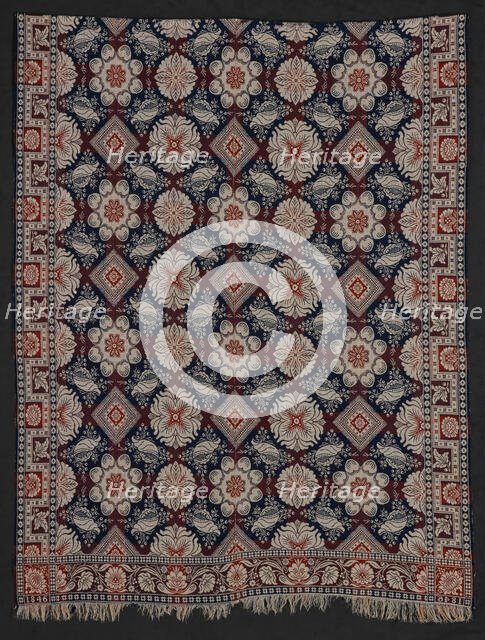 Bed Cover (Jacquard Coverlet), 1846. Creators: John LaTourette, Sarah LaTourette.