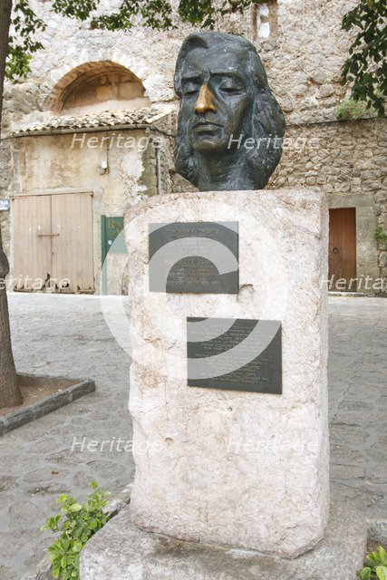 Bust of Frederic Chopin, Valldemossa, Mallorca, Spain, 2008. 
