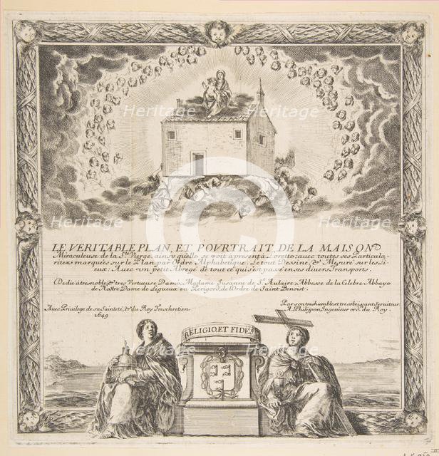 Frontispiece for Le Véritable Plan et Pourtrait de la Maison de la Ste. Vierge, 1649. Creator: Stefano della Bella.