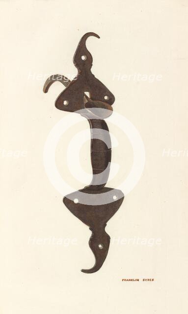Door Latch, 1935/1942. Creator: Franklyn Syres.
