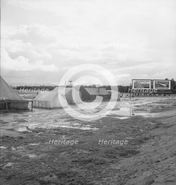 Citrus workers in winter quarters, near Lindsay, Tulare County, California , 1939. Creator: Dorothea Lange.