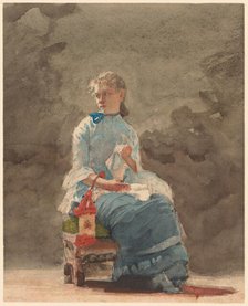 Young Woman Sewing, 1876. Creator: Winslow Homer.