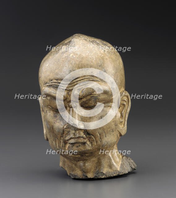 Head of a Luohan, Tang dynasty, ca. 700-750. Creator: Unknown.