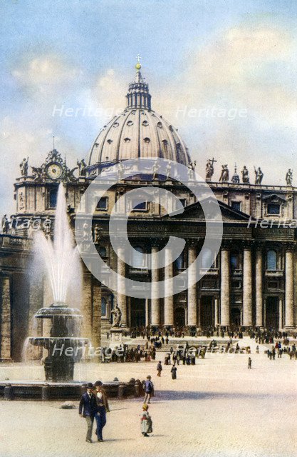 The Basilica of Saint Peter, Rome, 1926. Artist: Unknown