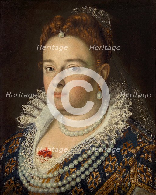 Portrait of Bianca Cappello (1548-1587), Grand Duchess of Tuscany, 1585-1586. Artist: Pulzone, Scipione (1550-1598)