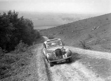 1935 Talbot 10 1185 cc competing in a Talbot CC trial. Artist: Bill Brunell.