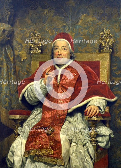 Portrait of the Pope Clement XIII (1693-1769), 1758. Creator: Mengs, Anton Raphael (1728-1779).