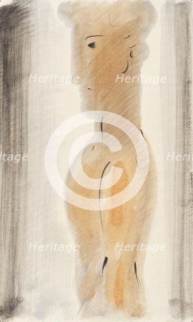 Boy Figure Side View, c1930. Creator: Schlemmer, Oskar (1888-1943).