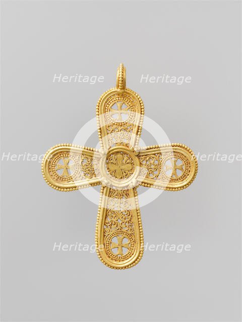 Gold Cross Pendant, Byzantine, 500-700. Creator: Unknown.
