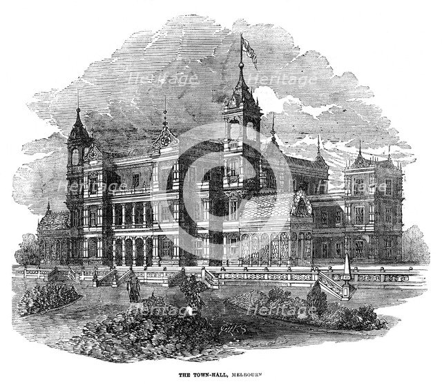 'Town Hall, Melbourne, Australia', 1855. Artist: J Pass