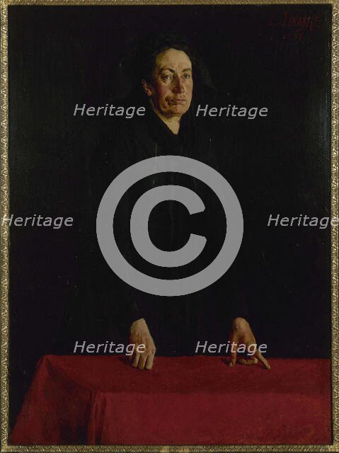 Portrait of Louise Michel (1830-1905), at the podium, 1882. Creator: Louis Tinayre.