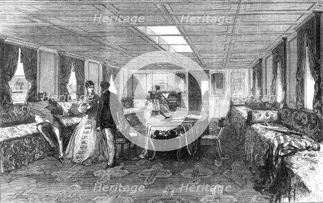 The Prince and Princess of Wales in Egypt: saloon of the Dahabieh, or Nile boat, 1869. Creator: Unknown.
