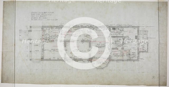 David Lewinsohn House, Chicago, Illinois, First Floor Plan, 1898. Creator: Frederick Louis Foltz.