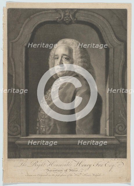 Portrait of Henry Fox, 1756. Creator: James McArdell.