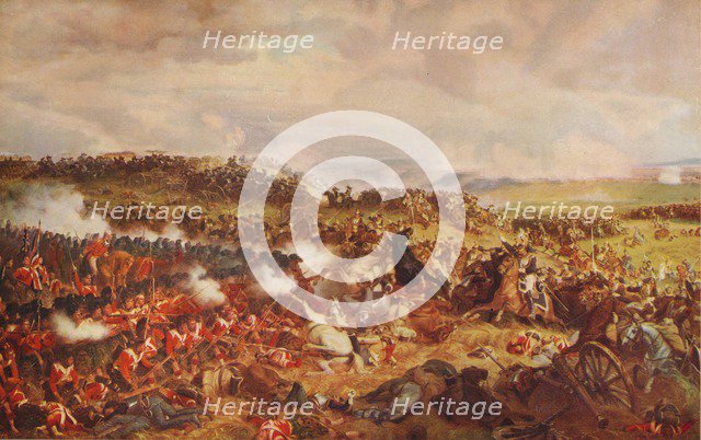 'Charge of the French Cuirassiers at Waterloo', 1874, (c1915). Artist: Felix Henri Emmanuel Philippoteaux.