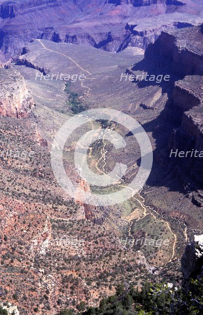 Aerial view of the Grand Canyon, Arizona, USA. Artist: Unknown