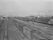 Railroad yard, outskirts of fast-growing town, Klamath Falls, Oregon, 1939. Creator: Dorothea Lange.