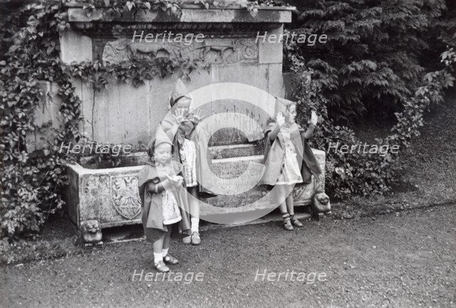 Princesses Desiree, Margaretha and Birgitta of Sweden, 1942. Artist: Karl Sandels
