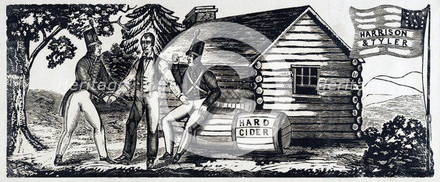 Emblem for the Harrison & Tyler Presidential Campaign in 1840, 1840. 