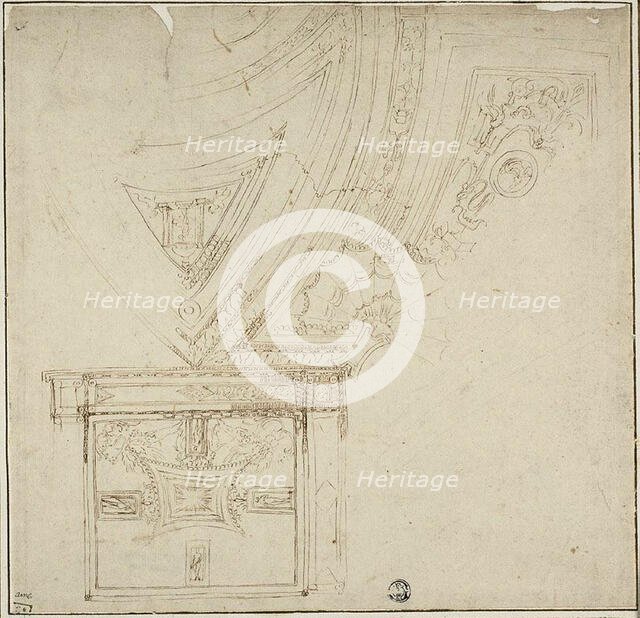 Ceiling Decoration with Grotesques, 1530/39. Creator: Perino del Vaga.