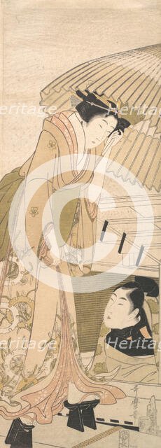 Landing-stage in the Snow (Yuki no sanbashi), 1800. Creator: Kitagawa Utamaro.