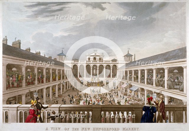 'A View of the New Hungerford Market', Westminster, London, 1833. Artist: J Harris