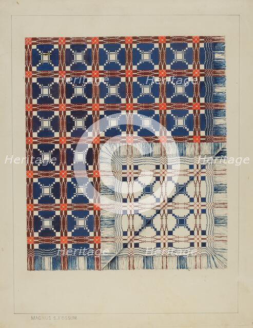 Woven Coverlet, c. 1937. Creator: Magnus S. Fossum.