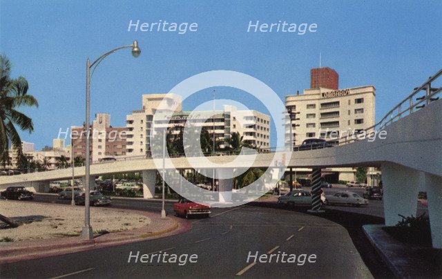 Modern overpass at 61st Street, Miami Beach, Florida, USA, 1954. Artist: Unknown