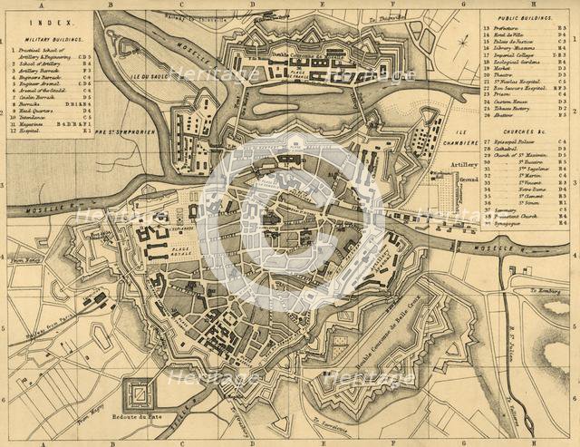 'Plan of Metz and its Fortifications', c1872. Creator: R. Walker.