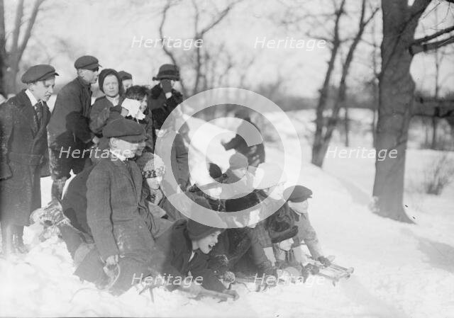 Coasting - Central Park, between c1910 and c1915. Creator: Bain News Service.