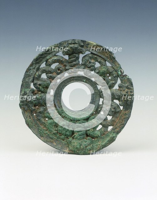 Bronze applique with coiled serpent design, Eastern Zhou dynasty, China, 5th century BC. Artist: Unknown